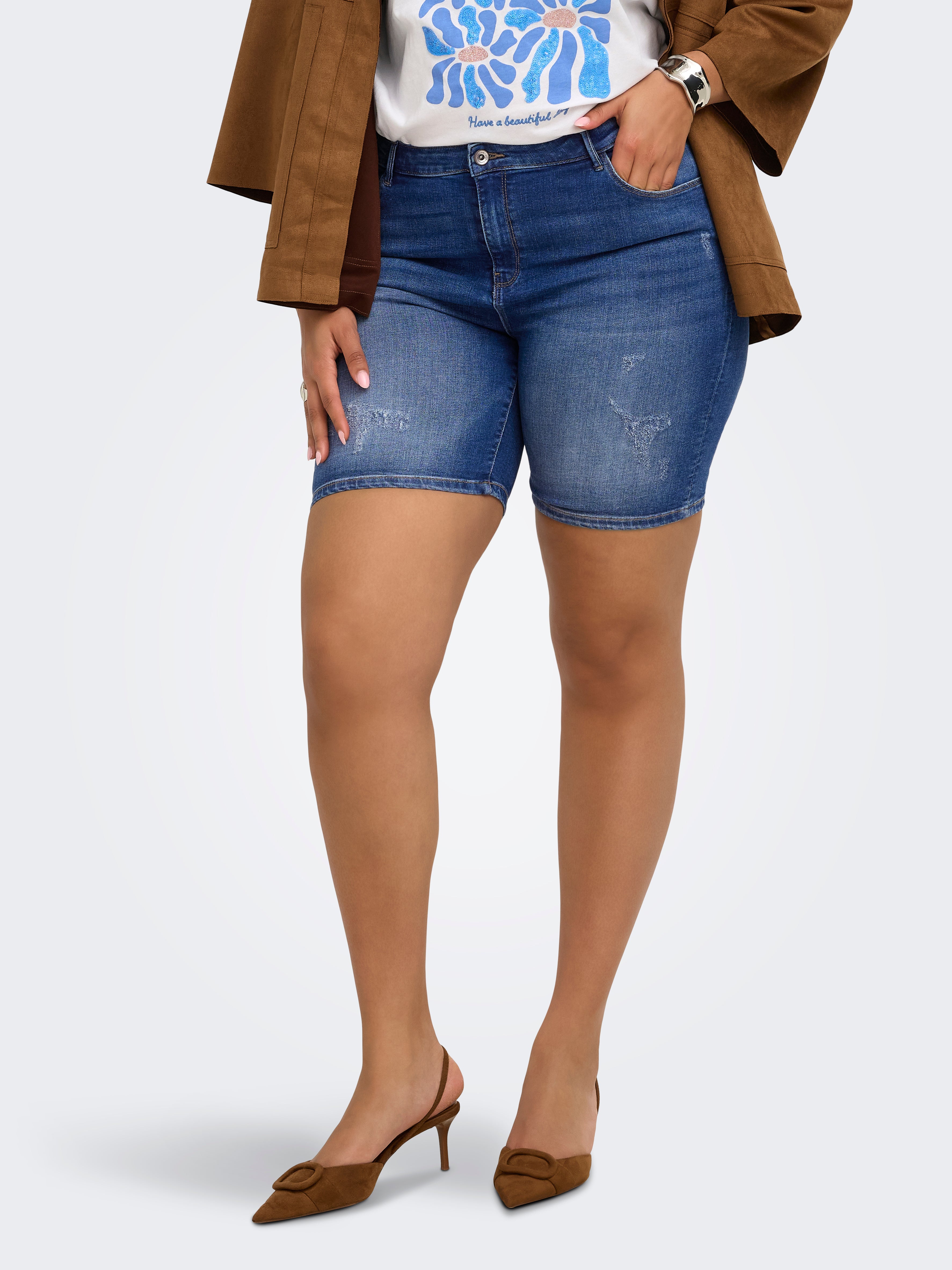 CARLAOLA Skinny Fit Shorts | Mittelblau | ONLY®