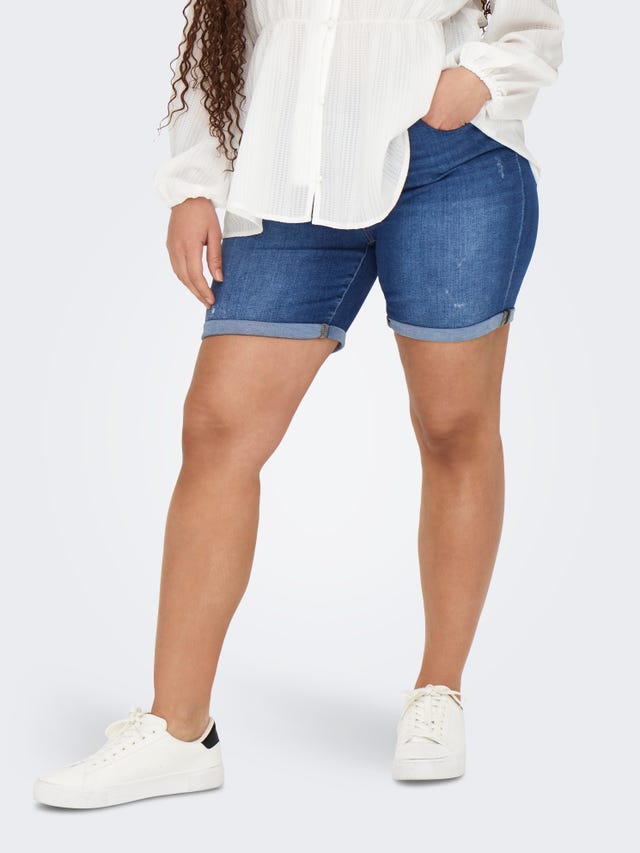 ONLY Curvy CARLaola Reg Destroyed Jeansshorts - 15259678