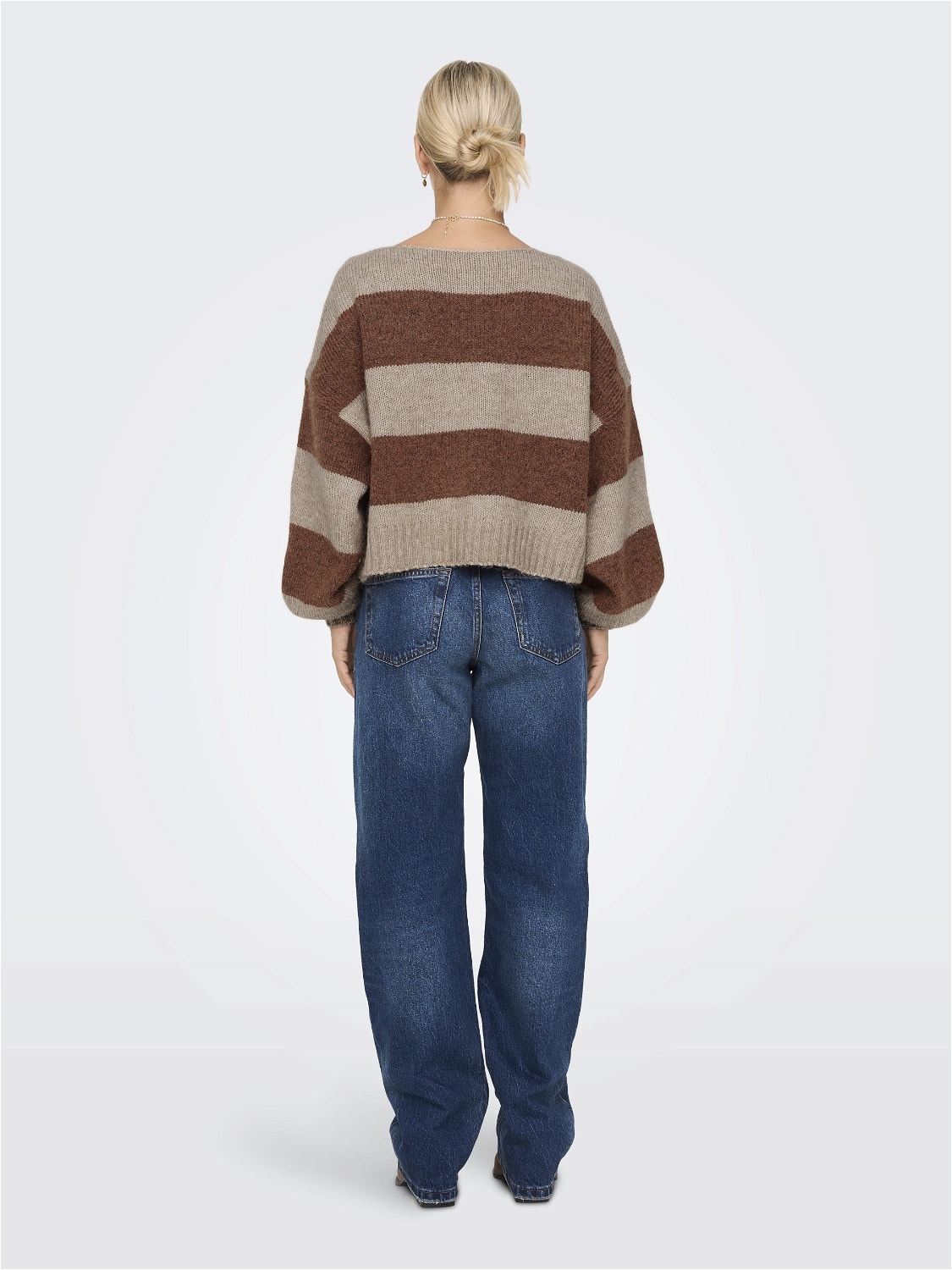ONLY striped knitted pullover -Pumice Stone - 15259682