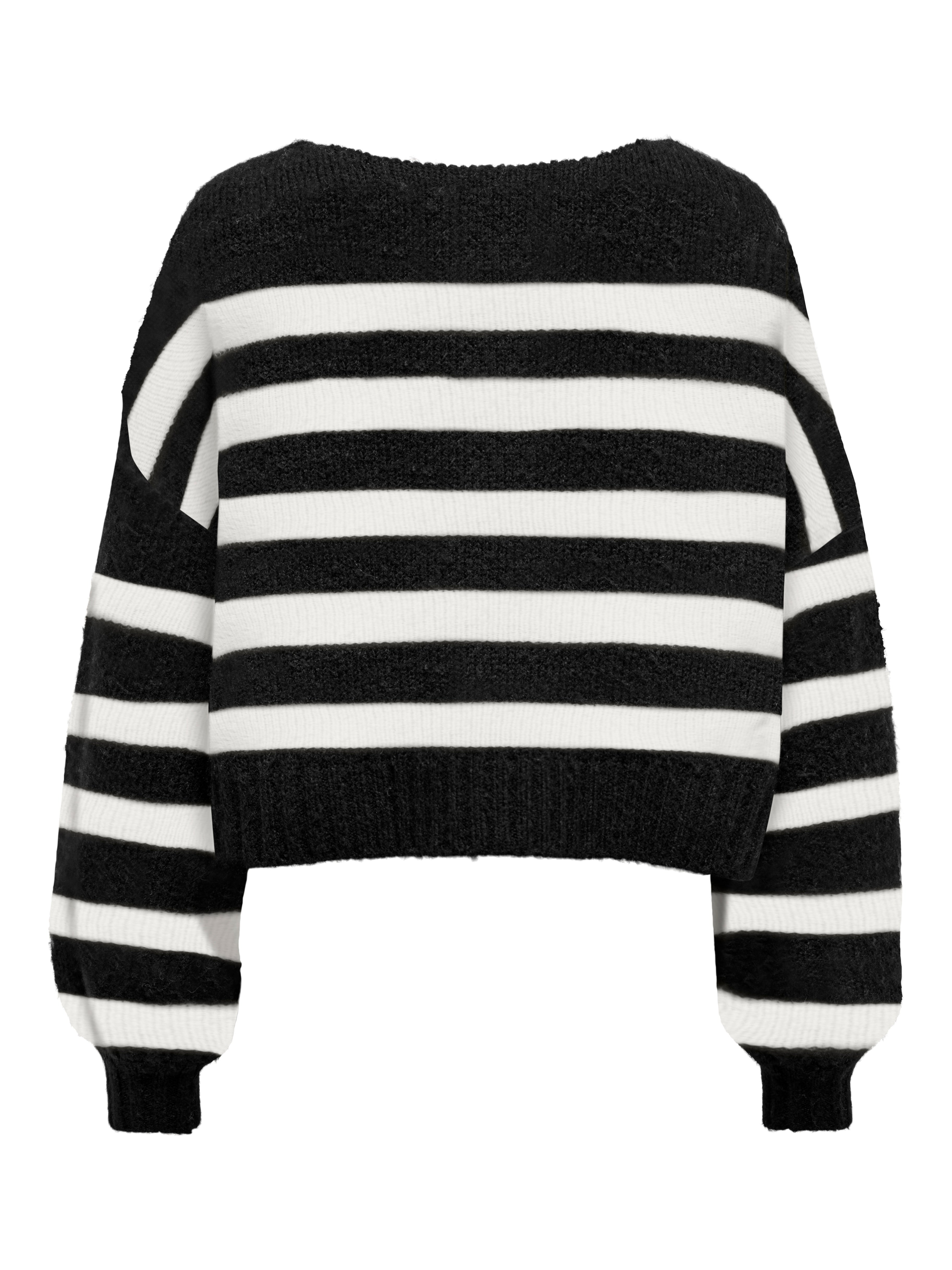 Pull noir col bateau hot sale