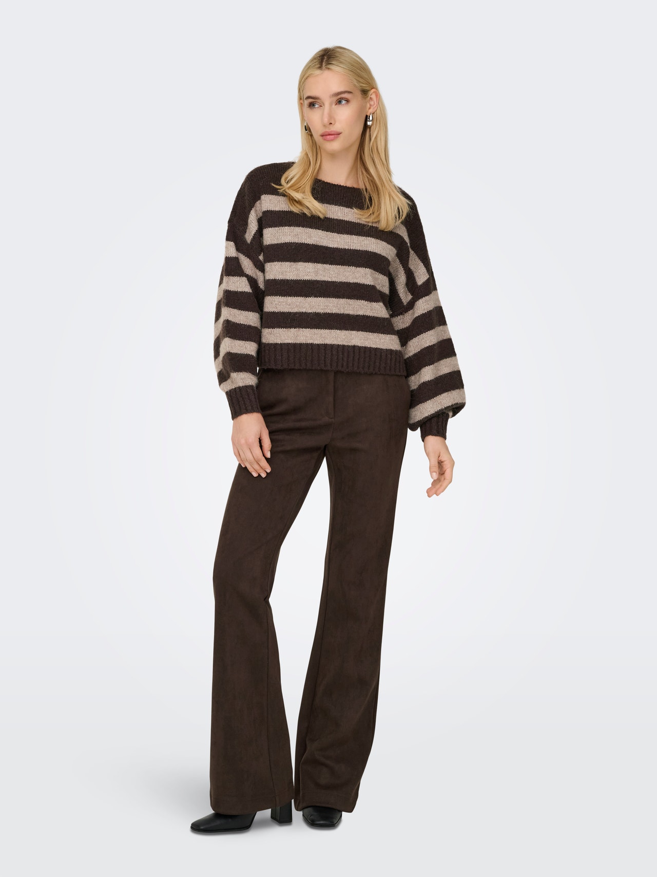 ONLY ONLAYA Striktrøje -Seal Brown - 15259682