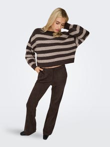 ONLY ONLAYA Striktrøje -Seal Brown - 15259682