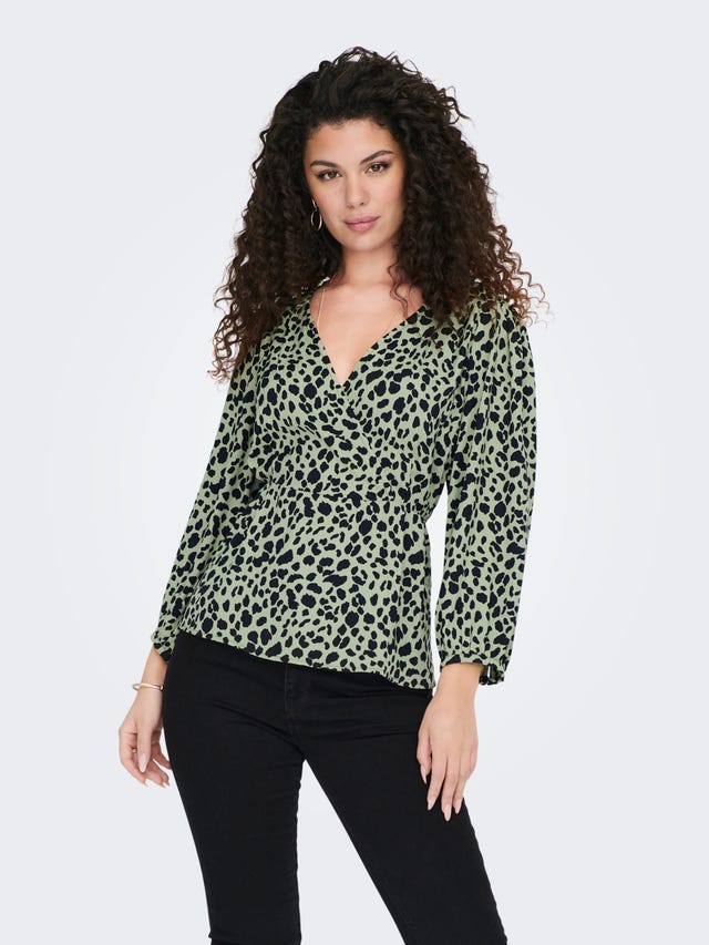 ONLY Printed v-neck top - 15259736