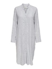 ONLY Leinenmix Kleid mit langen Ärmeln -White - 15259774