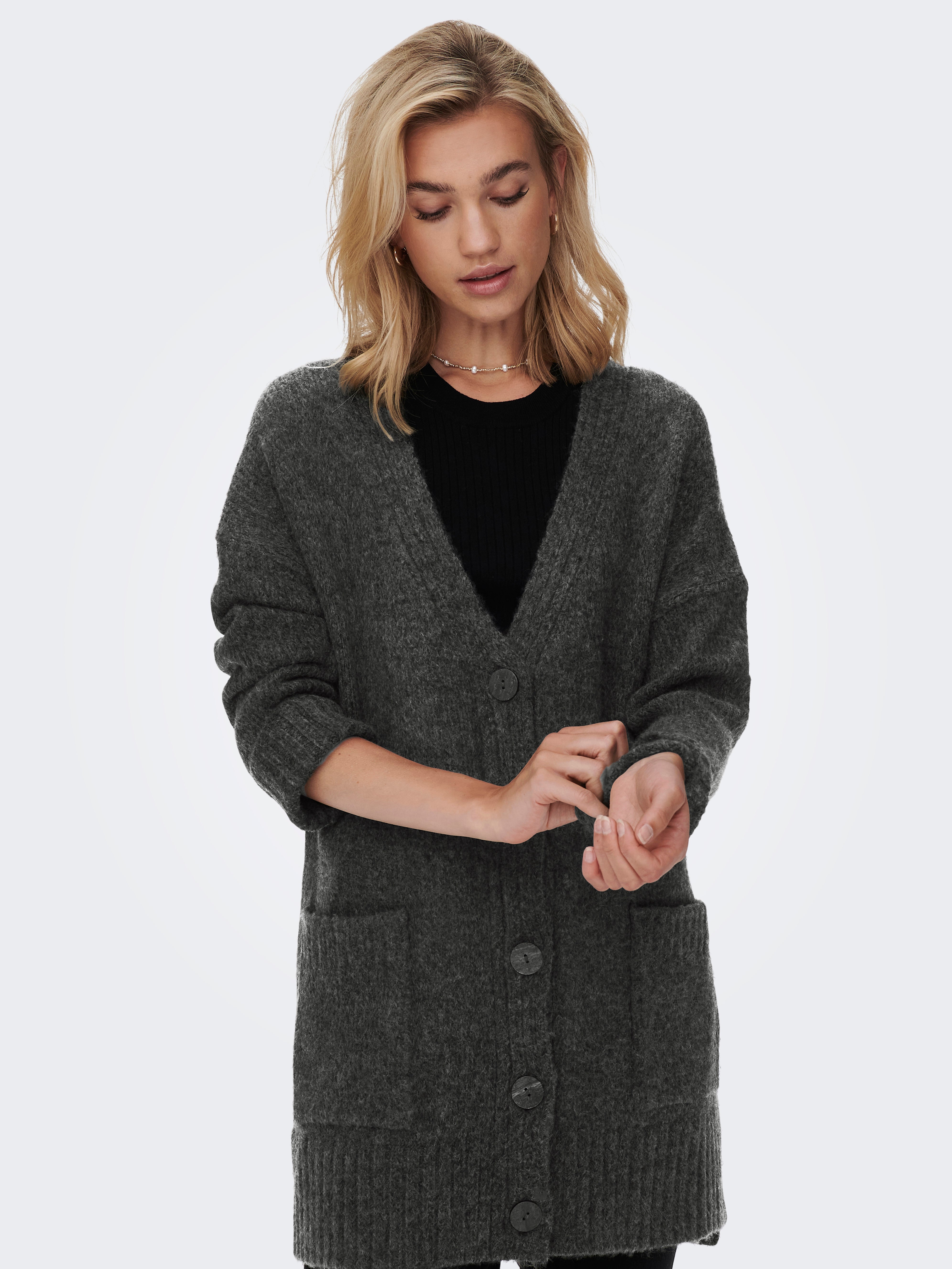 Dark grey hot sale oversized cardigan