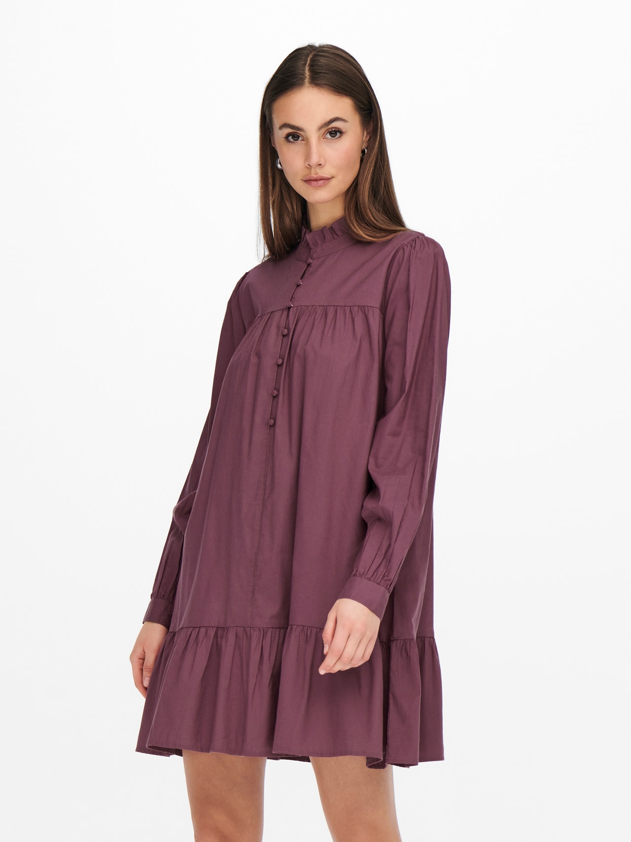 ONLY Loose fit V-Hals Korte jurk -Rose Brown - 15259782