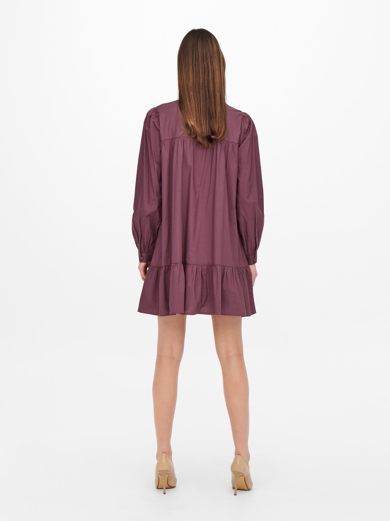 ONLY Loose fit V-Hals Korte jurk -Rose Brown - 15259782
