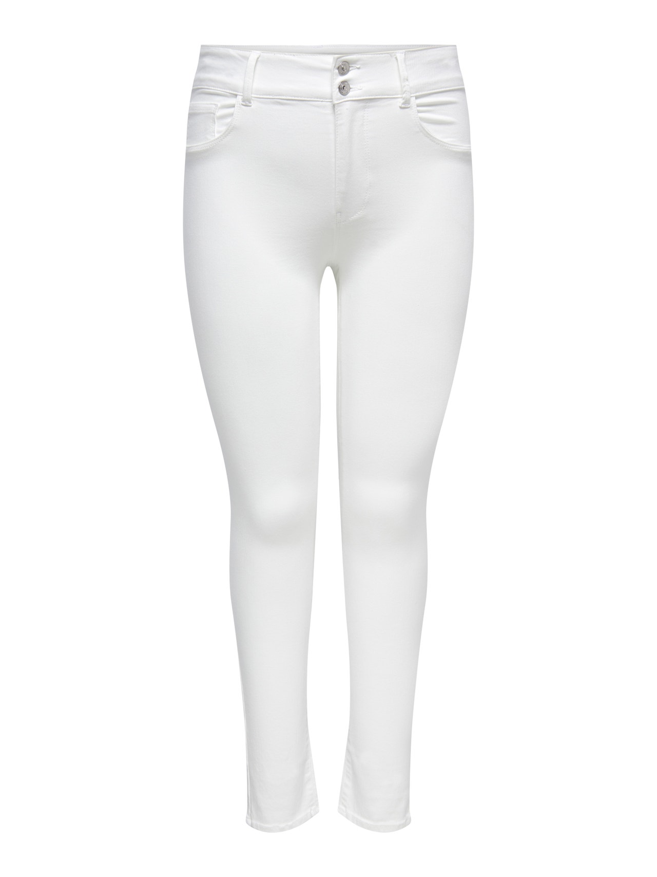 ONLY Curvy CARStorm highwaisted Skinny fit jeans -White - 15259822