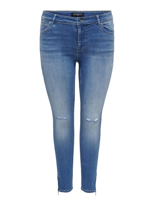 ONLY Curvy CARKarla reg glidelåsdetaljert Skinny fit jeans - 15259826