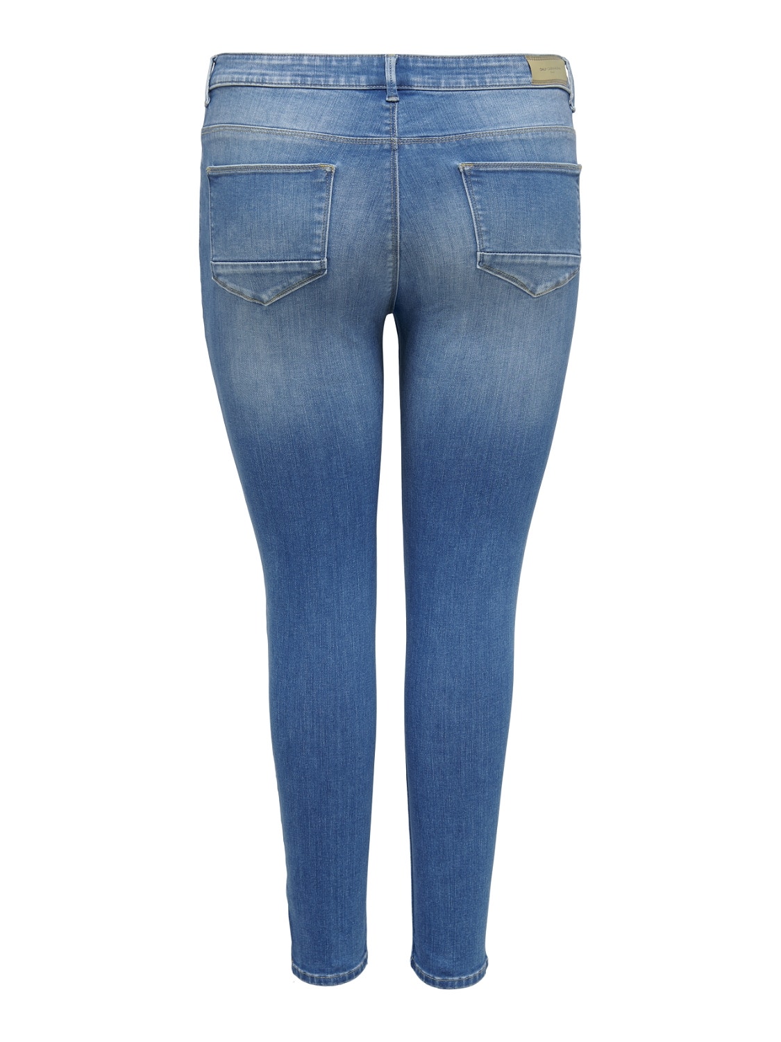 ONLY Curvy CARKarla reg glidelåsdetaljert Skinny fit jeans -Medium Blue Denim - 15259826