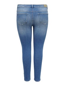 ONLY Curvy CARKarla reg glidelåsdetaljert Skinny fit jeans -Medium Blue Denim - 15259826