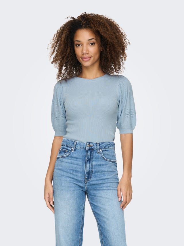 ONLY Round Neck Puff sleeves Pullover - 15259943