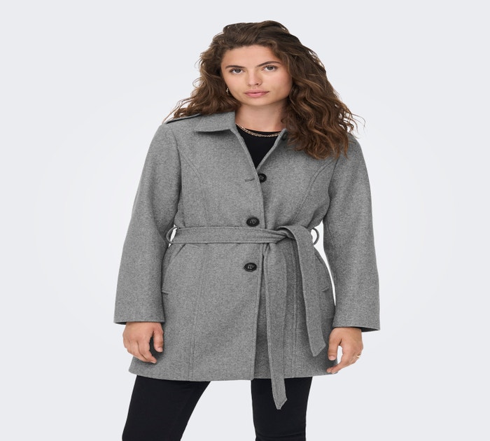 Belted Trenchcoat | Medium Grey | ONLY®