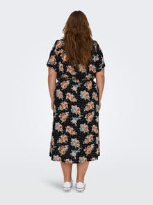 ONLY Normal geschnitten V-Ausschnitt Langes Kleid -Black - 15259976