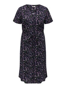 ONLY Regular Fit V-Neck Long dress -Dark Sapphire - 15259976