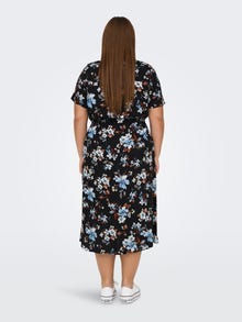 ONLY Normal geschnitten V-Ausschnitt Langes Kleid -Black - 15259976