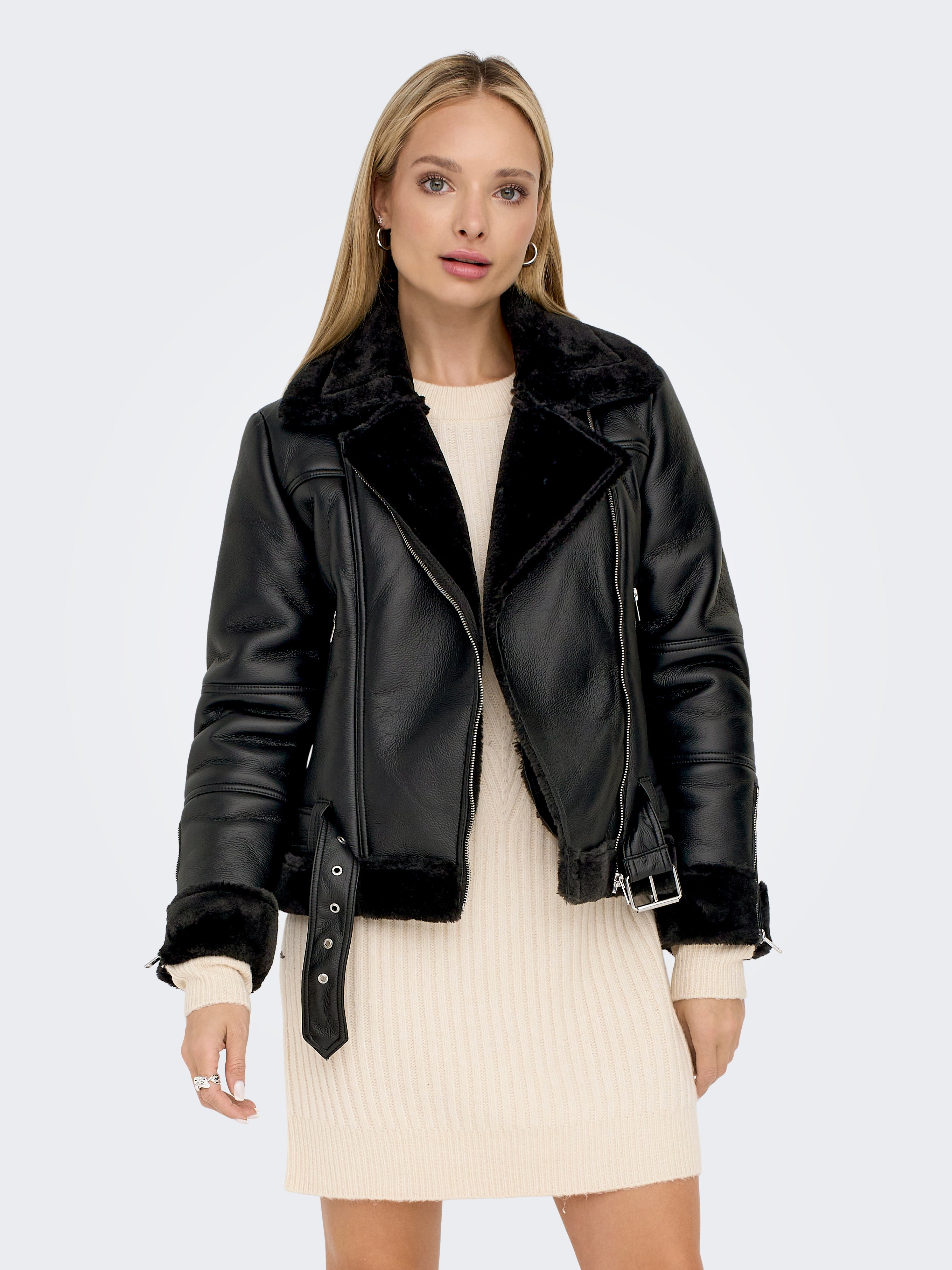 Onlagnete Kunstlederjacke