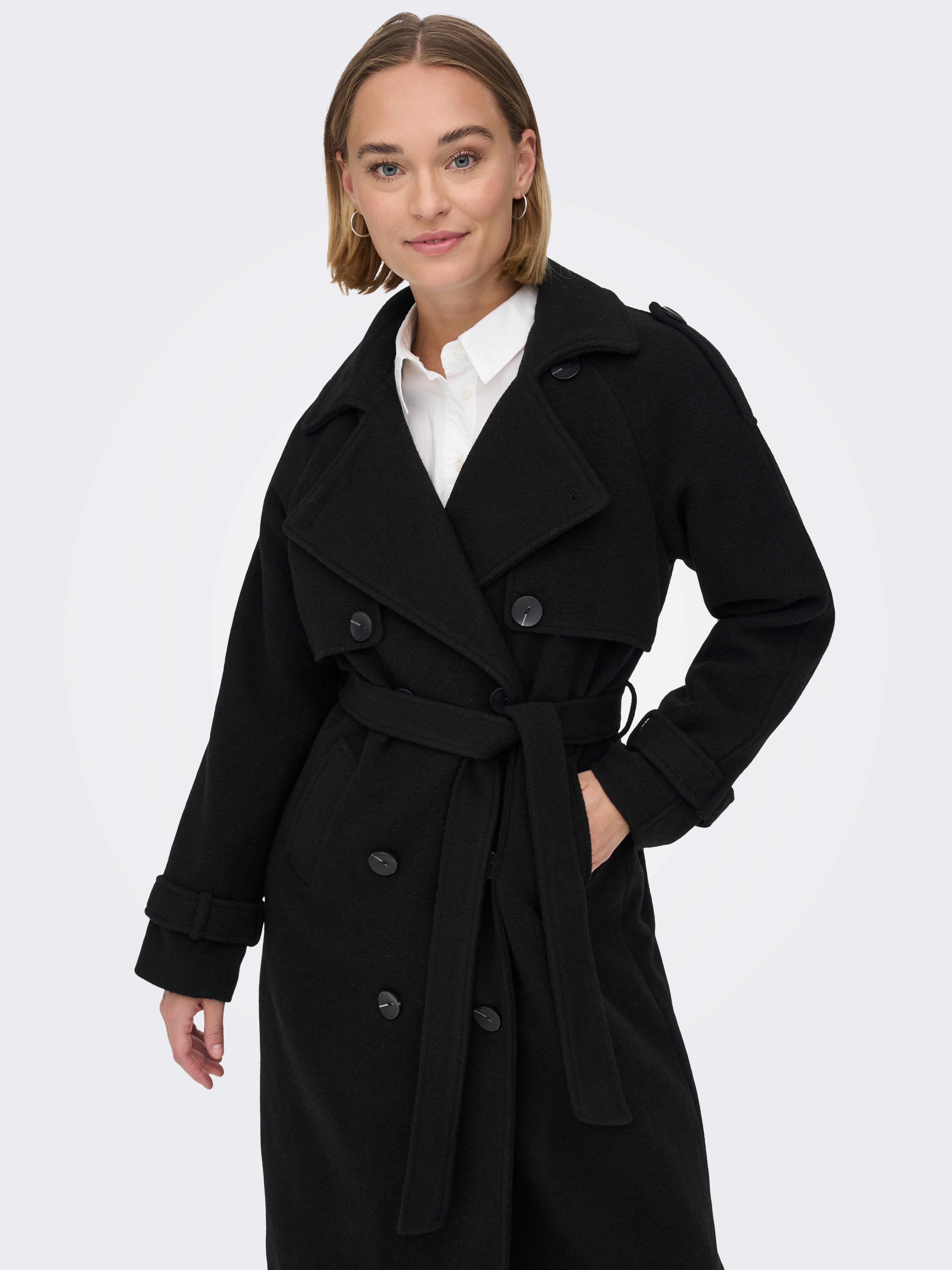 Long wool outlet trench coat