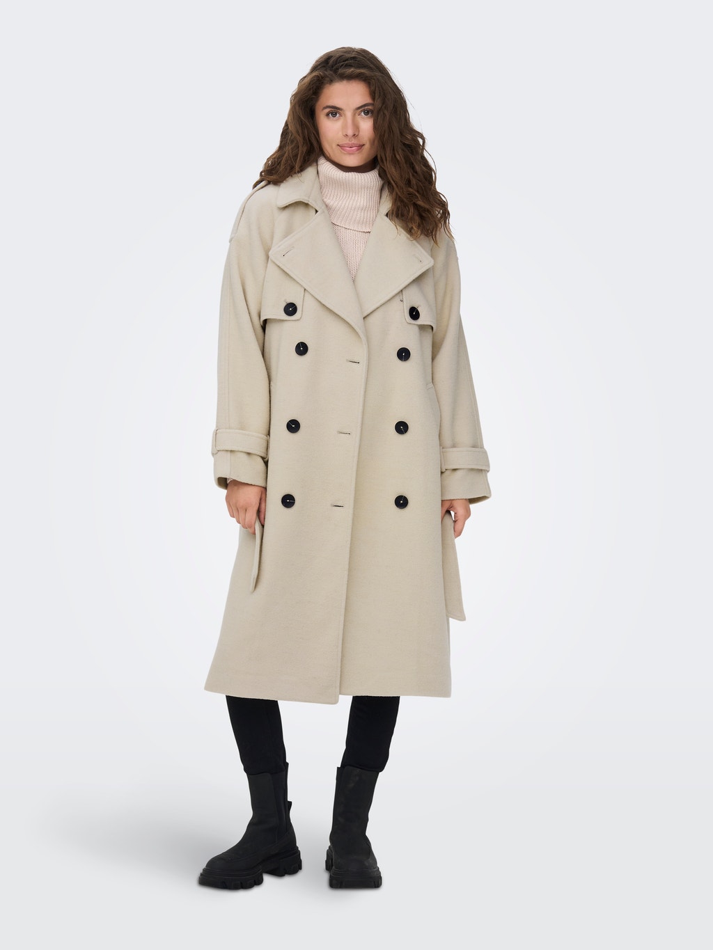 Invloed Outlook Pidgin Long Wool Trenchcoat with 50% discount! | ONLY®