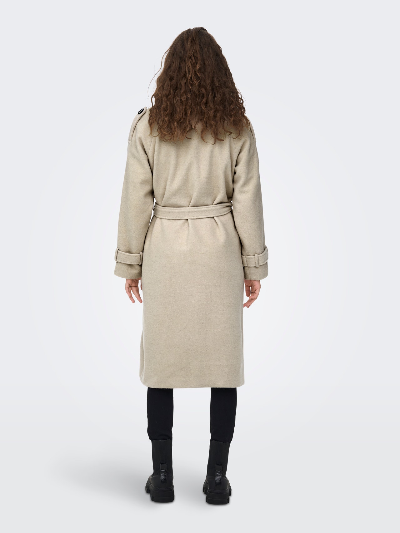 Whitney Moske egetræ Lang Trenchcoat med uld med 50% rabat! | ONLY®