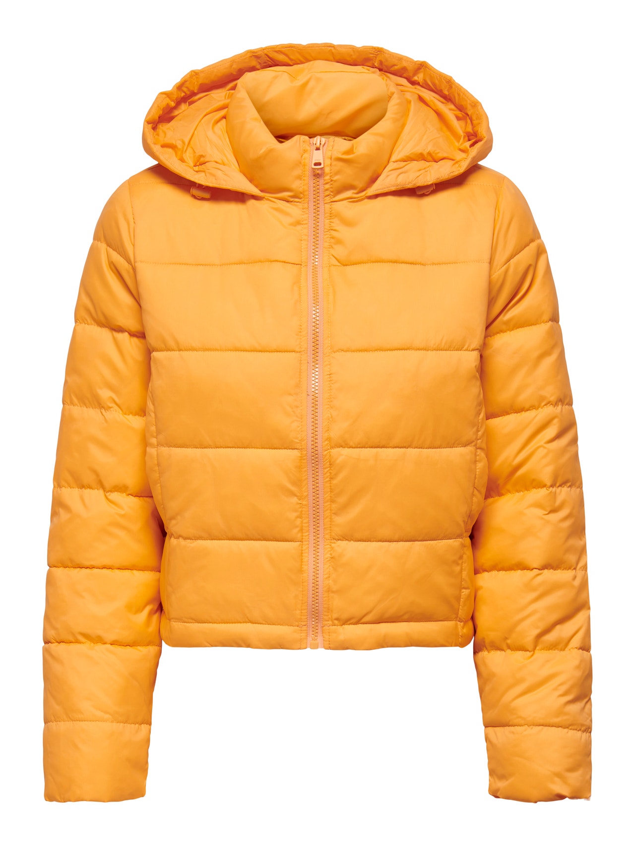 ONLY Quiltet jakke med hætte -Blazing Orange - 15260042