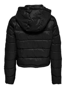 ONLY Quiltet jakke med hÃ¦tte -Black - 15260042