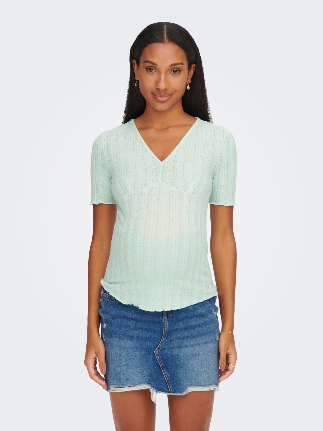 ONLY Mama top with v-neck  -Harbor Gray - 15260094