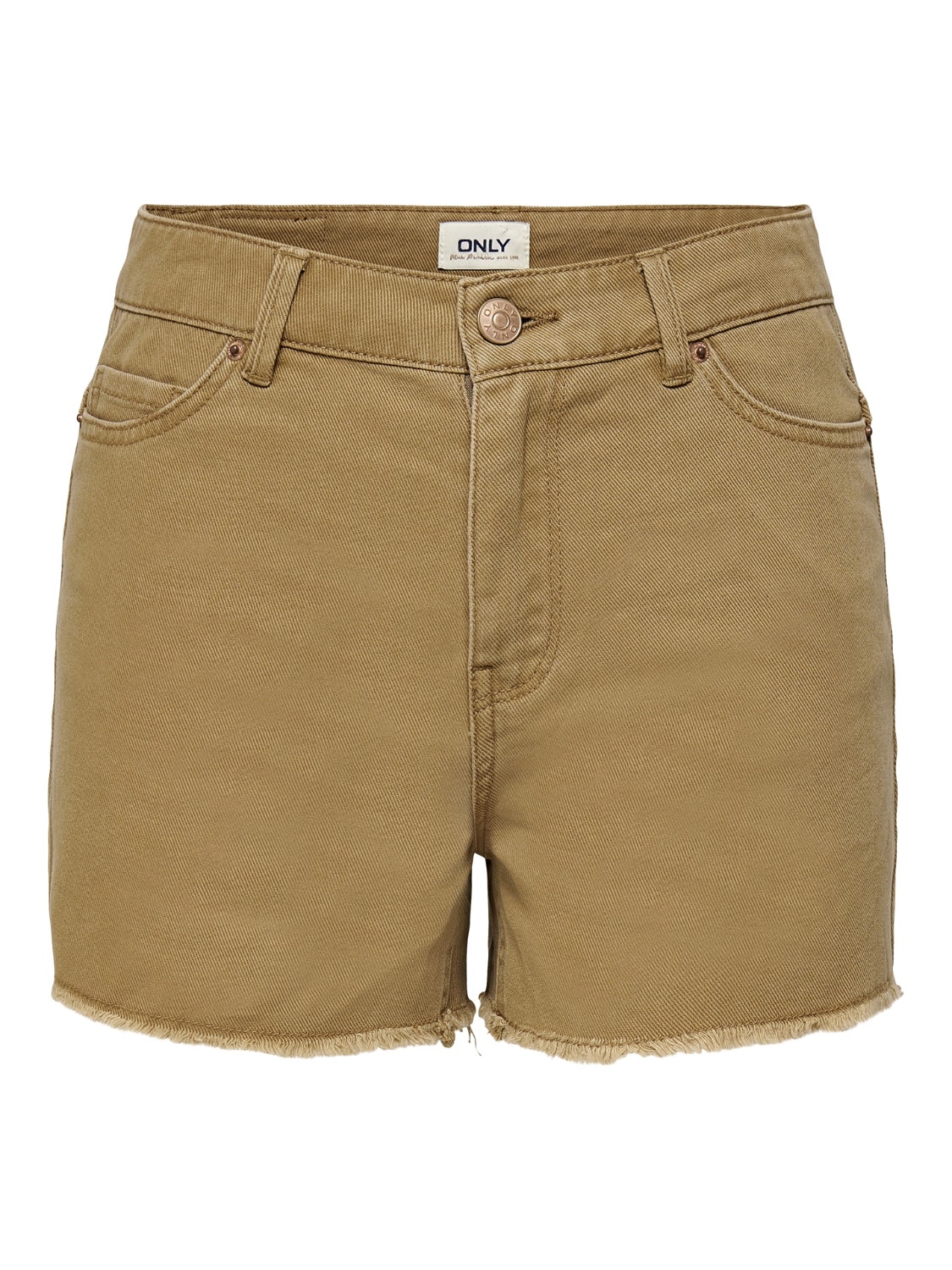 ONLY High waist Shorts -Tobacco Brown - 15260282