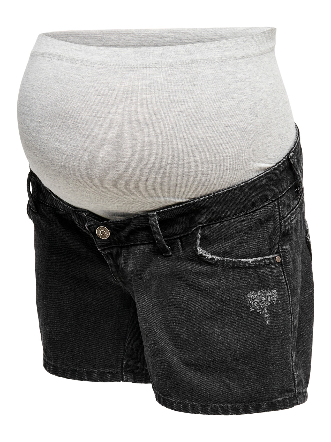 ONLY Mama high waist Denim shorts -Black Denim - 15260349