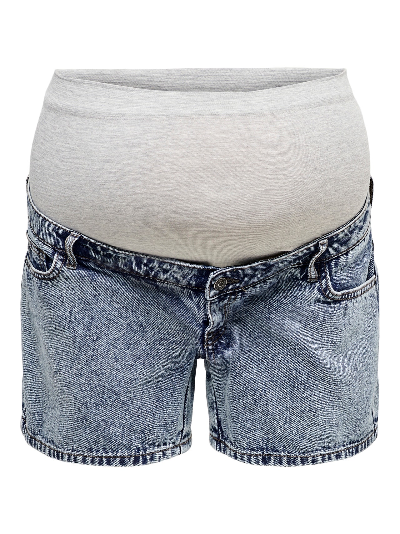 ONLY Premamá cintura alta Pantalones cortos vaqueros -Light Blue Denim - 15260354