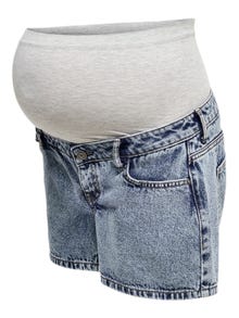 ONLY Mama high waist Denim shorts -Light Blue Denim - 15260354
