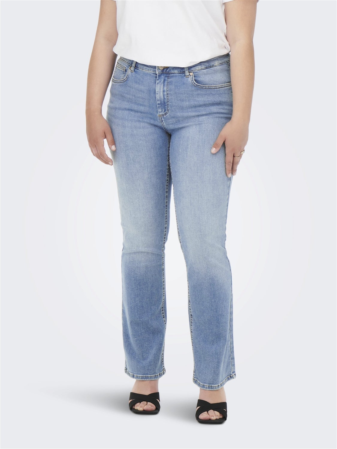 Carwilly Mittlere Taille Ausgestellt Jeans