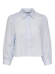 ONLY Cropped 7/8 sleeved Shirt -Cashmere Blue - 15260406