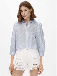 ONLY Box Fit Buttoned cuffs Volume sleeves Shirt -Cashmere Blue - 15260406