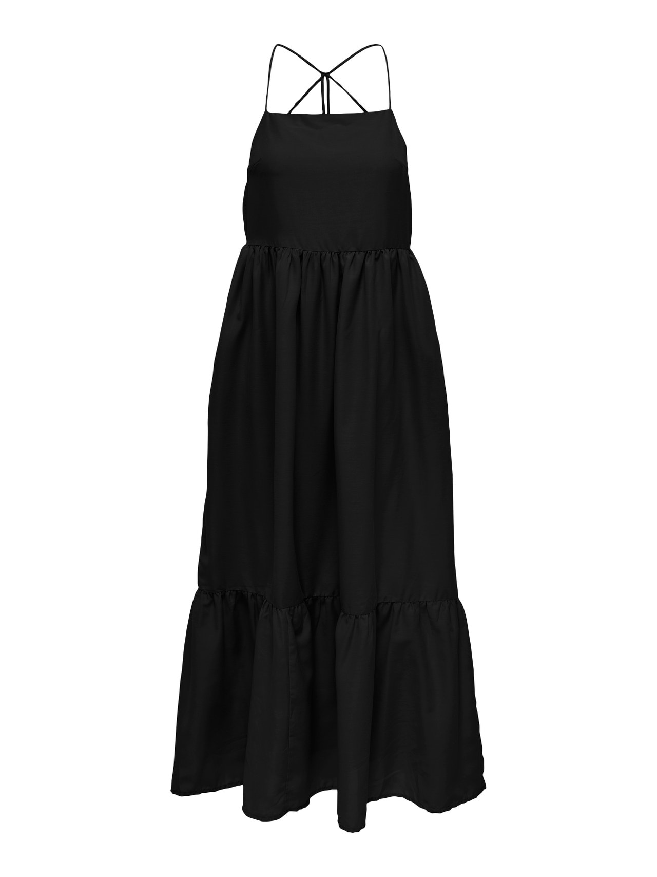 ONLY Regular fit Vierkante hals Lange jurk -Black - 15260526