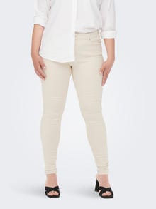 ONLY Skinny Fit Mid waist Curve Jeans -Ecru - 15260586