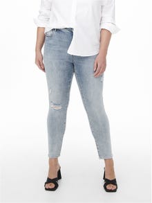 ONLY Skinny Fit Hohe Taille Curve Jeans -Light Blue Denim - 15260592