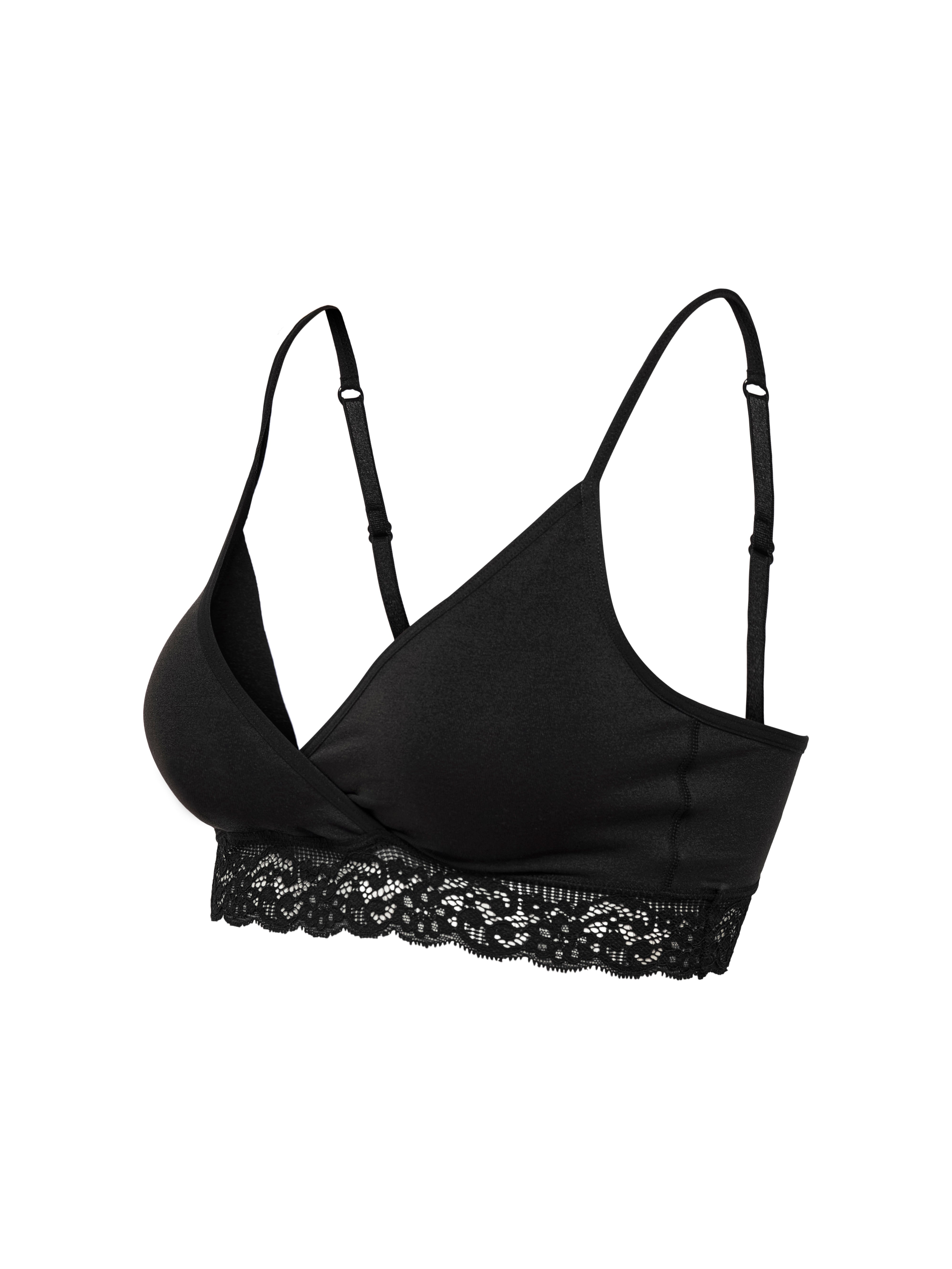 Mama Wrap Lace Nursing Bra Black ONLY®