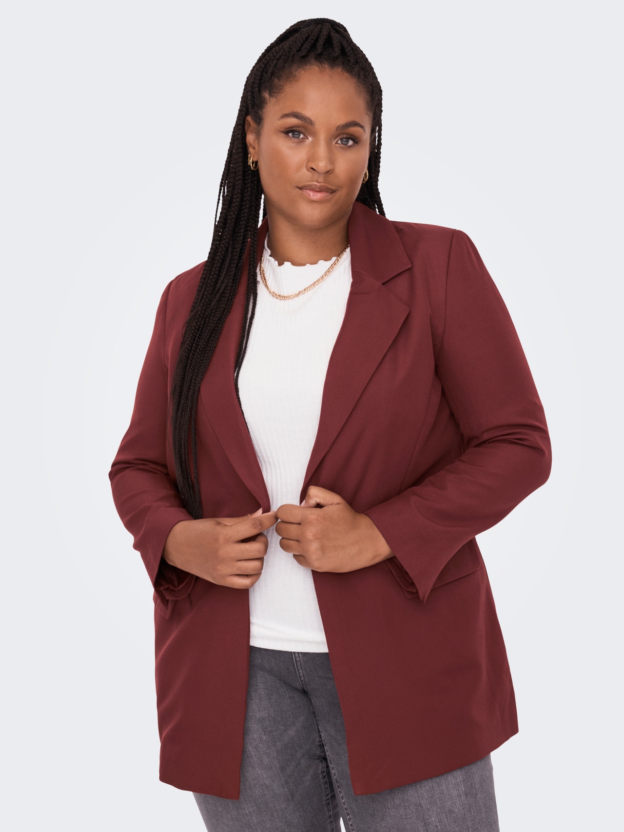 ONLY Curvy solid colored Blazer -Spiced Apple - 15260733