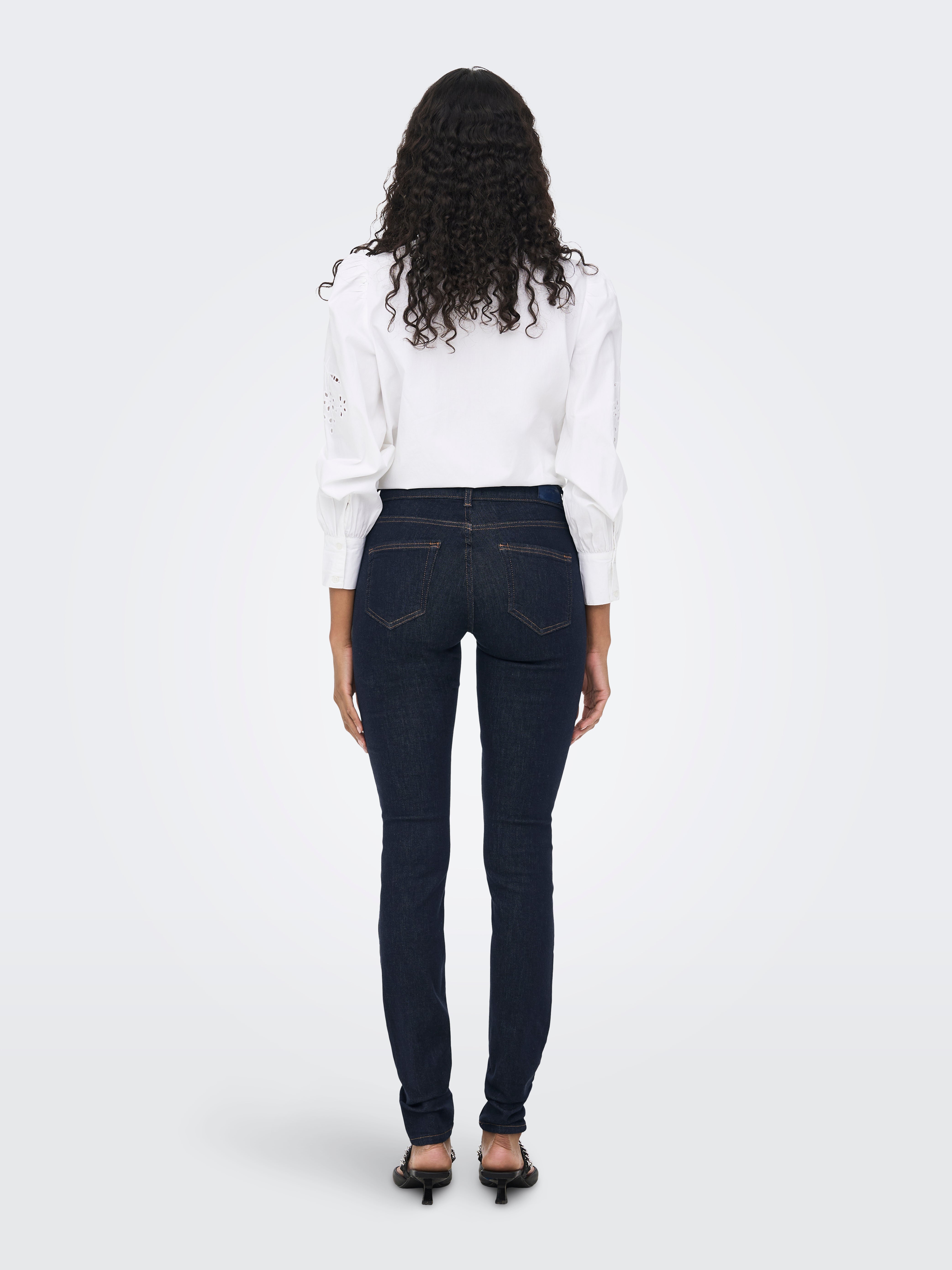 ONLBLUSH Mittlere Taille Skinny Fit Jeans | Dunkelblau | ONLY® 