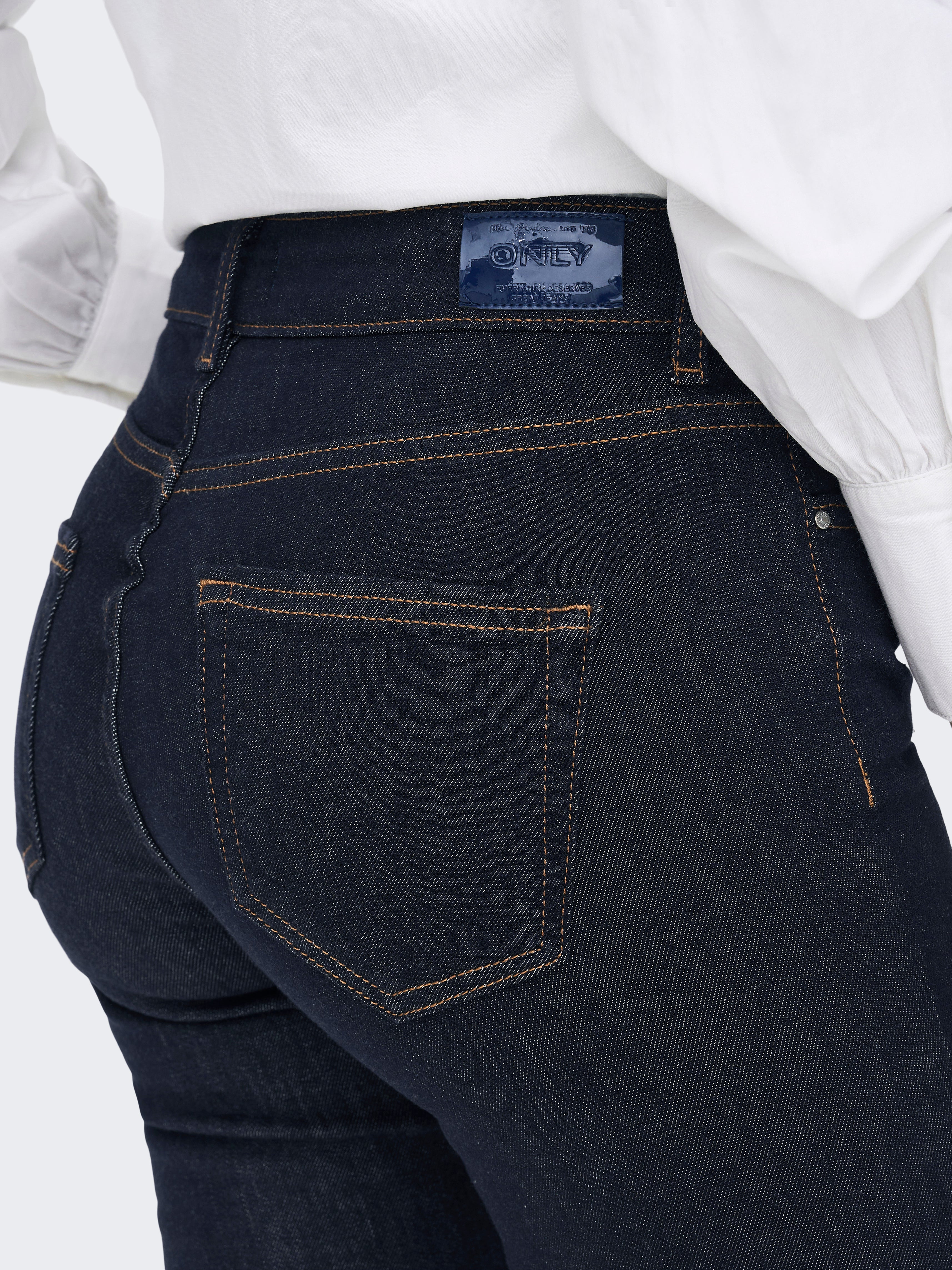 ONLBLUSH Mittlere Taille Skinny Fit Jeans | Dunkelblau | ONLY®