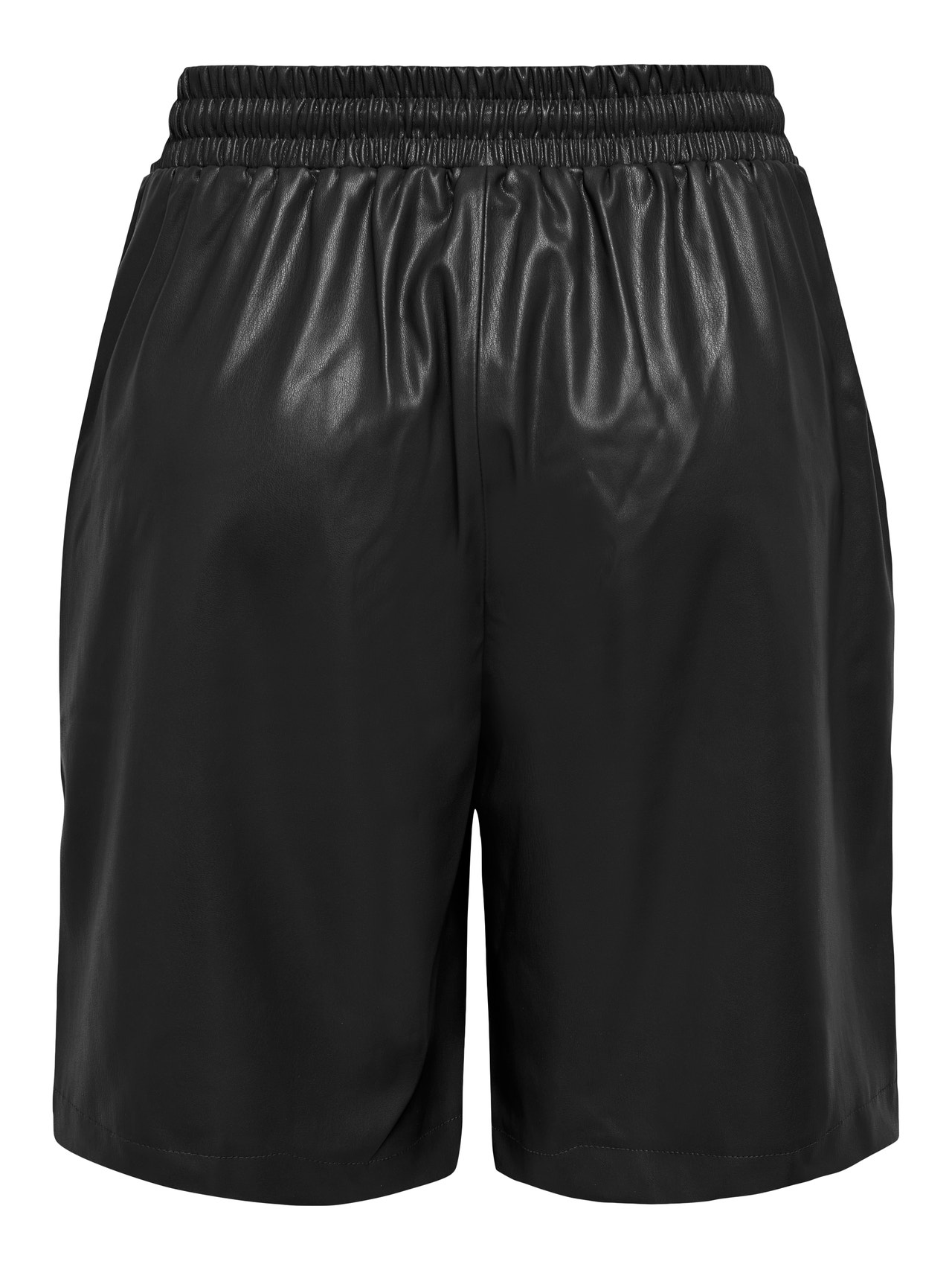 ONLY Lange imiteret læder shorts -Black - 15260836