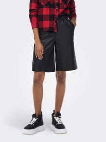 ONLY Faux leather Shorts -Black - 15260836
