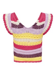 ONLY Sleeve detailed Knitted Top -Geranium - 15261020