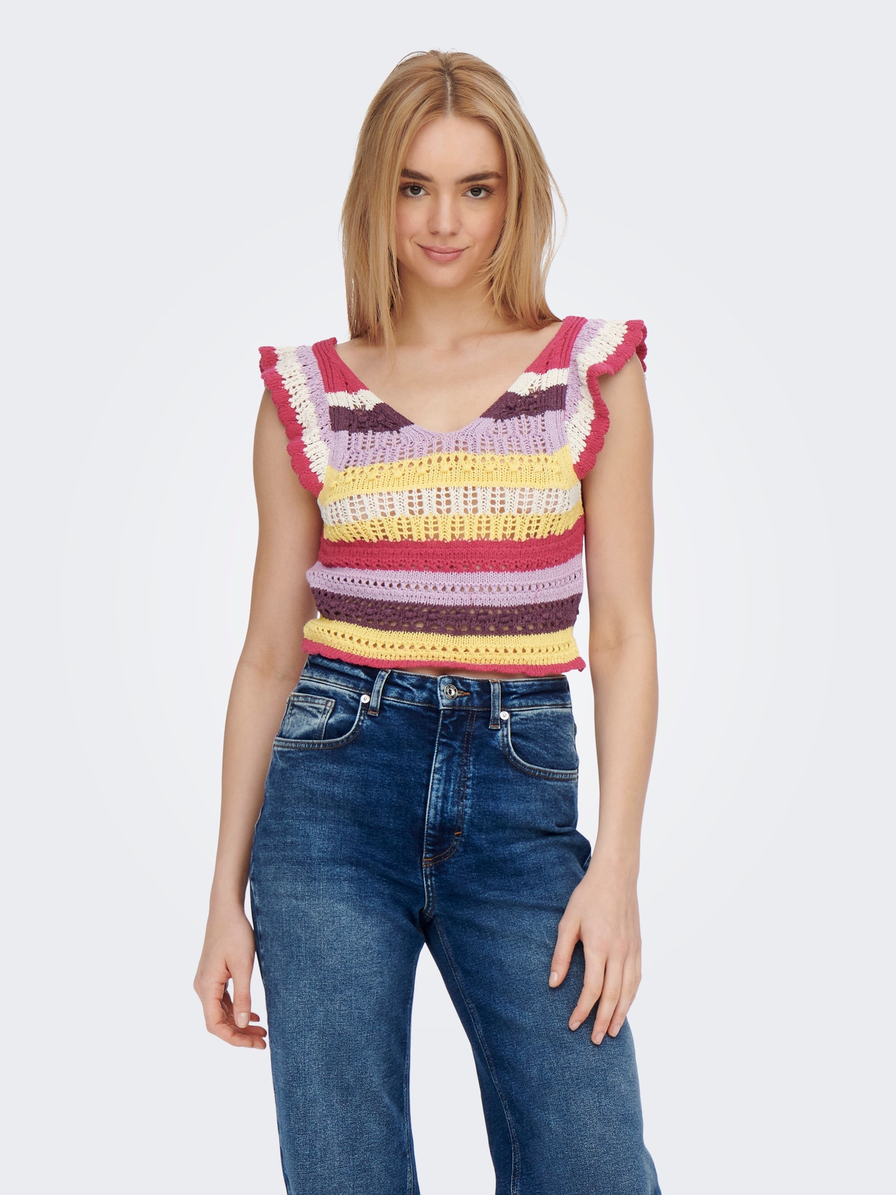 ONLY Pull-overs Col carré -Geranium - 15261020