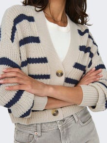 ONLY Knitted cardigan with stripes -Pumice Stone - 15261057