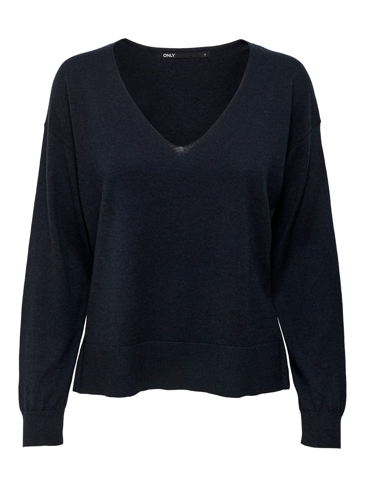 ONLY Slit detailed Knitted Pullover -Total Eclipse - 15261071