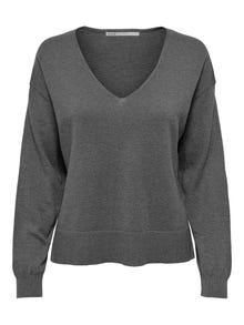 ONLY O-hals Pullover -Medium Grey Melange - 15261071