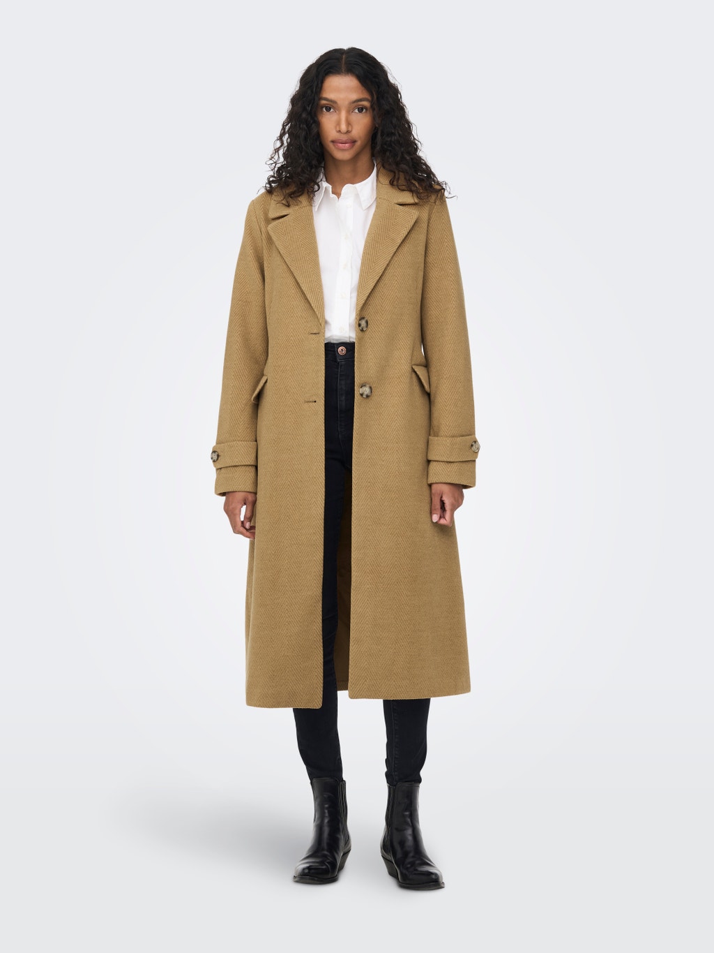 Lang Lange jas | Midden Bruin | ONLY®