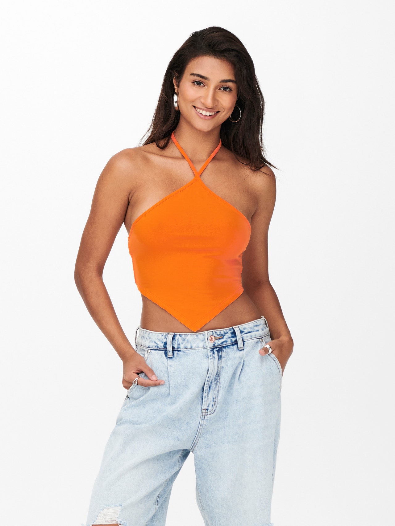 ONLY Cropped halterneck top -Oriole - 15261112